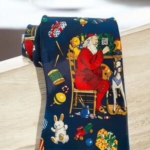 Florence‎ & K Inc Christmas Santa & Toys Holiday Themed Men’s Neck Tie